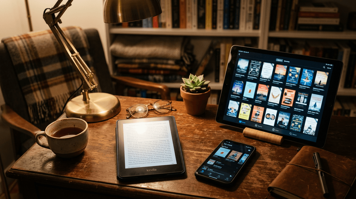 Which device is for what—reading now, reading next, or deep library browsing?