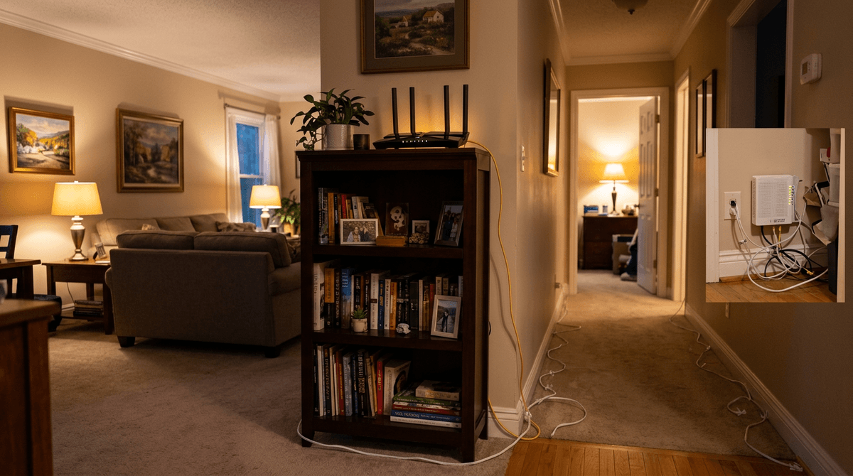 When the internet hookup is stuck in the wrong room